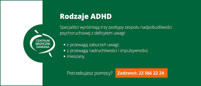 rodzaje adhd