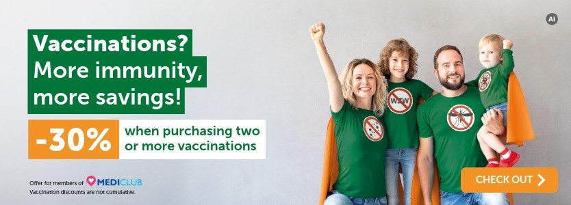 Vaccinations? More immunity, more savings! Now 30% off when purchasing two or more vaccinations