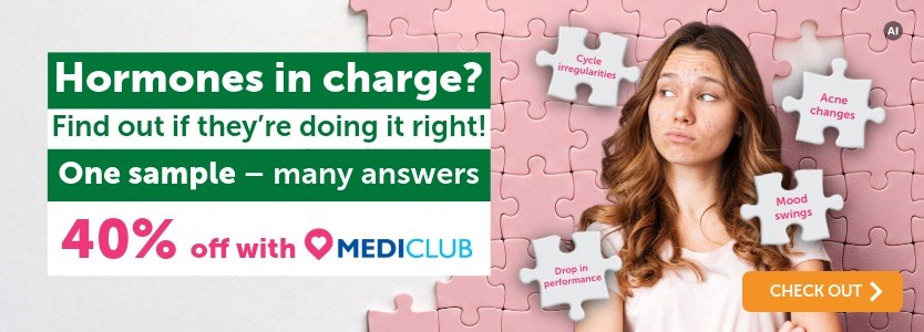 Hormones in charge? Find out if they're doing it right! Now 40% off with Mediclub