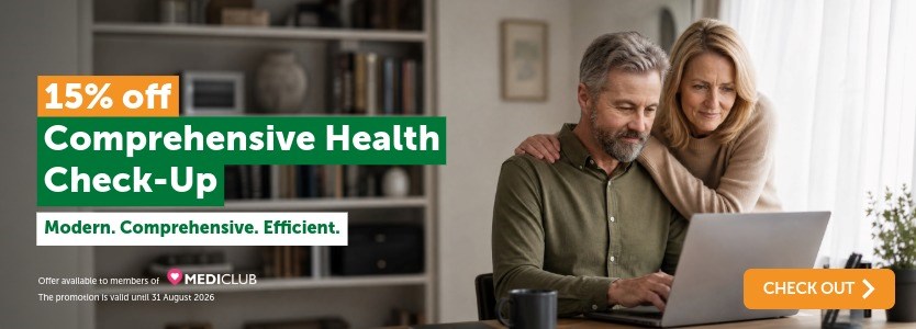 15% off Comprehensive Health Check-Up. Modern, comprehensive, efficient