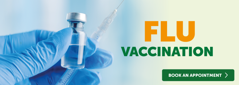 Flu vaccination. Book an apointment